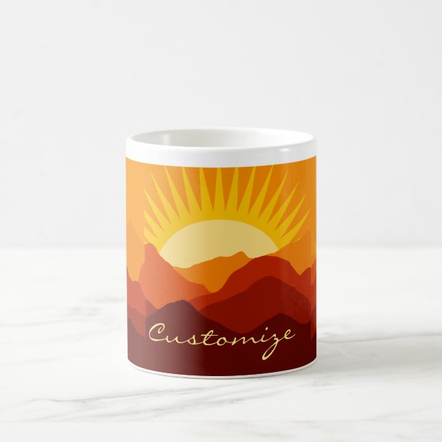 Desert Mountains Sunset Thunder_Cove Coffee Mug (Center)