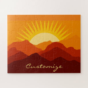 Desert Mountains Sunset Thunder_Cove Jigsaw Puzzle