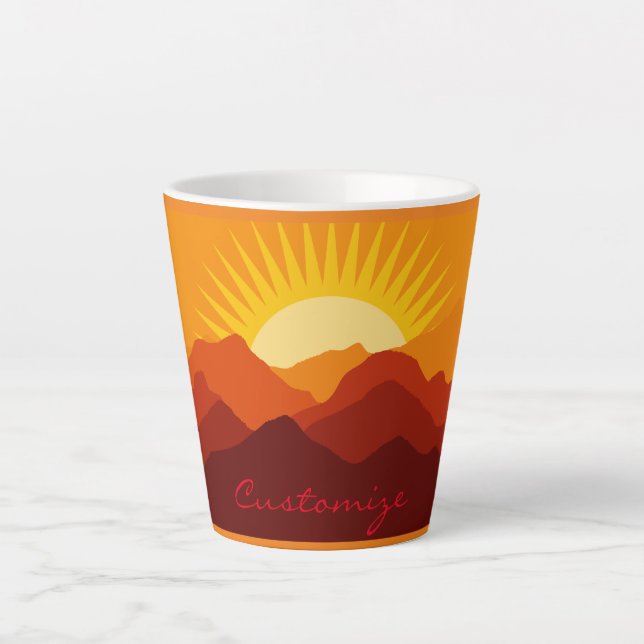 Desert Mountains Sunset Thunder_Cove Latte Mug (Front)