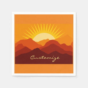 Desert Mountains Sunset Thunder_Cove Napkin