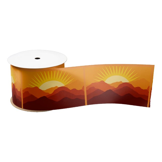 Desert Mountains Sunset Thunder_Cove Satin Ribbon (Spool)