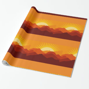 Desert Mountains Sunset Thunder_Cove Wrapping Paper