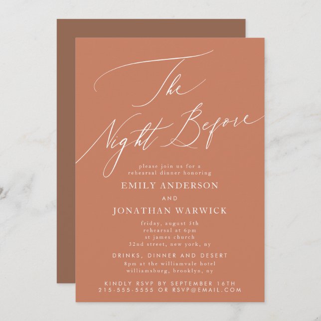 Desert Night Before Rehearsal Dinner Wedding Invitation (Front/Back)