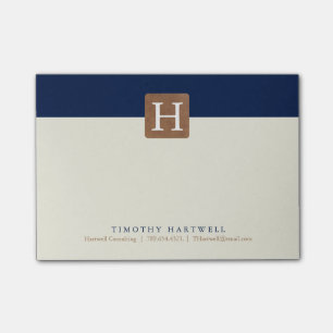 Desert Night Colour Split Bold Monogram Post-it Notes