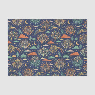 Desert Night Fireworks Celebration Pattern Tissue Paper