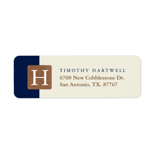 Desert Night | Sand Centre Split Monogram Return Address Label