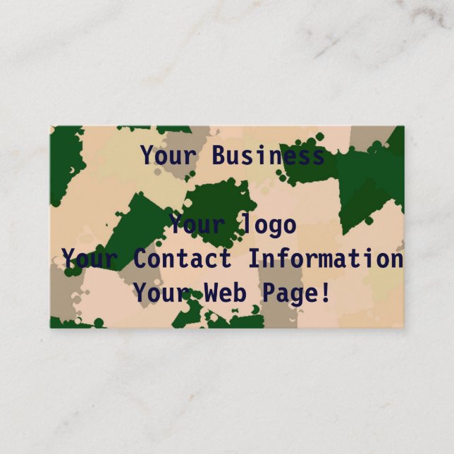 Desert Oasis Camo Business Card (Front)