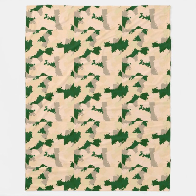 Desert Oasis Camo Fleece Blanket (Front)
