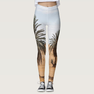 Desert Oasis: Sahara Palms Landscape. Leggings