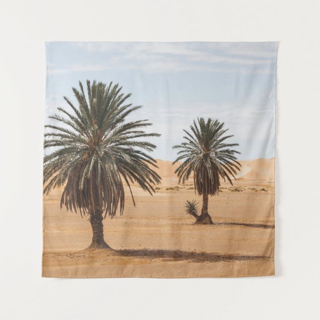Desert Oasis: Sahara Palms Landscape. Tapestry (Front)