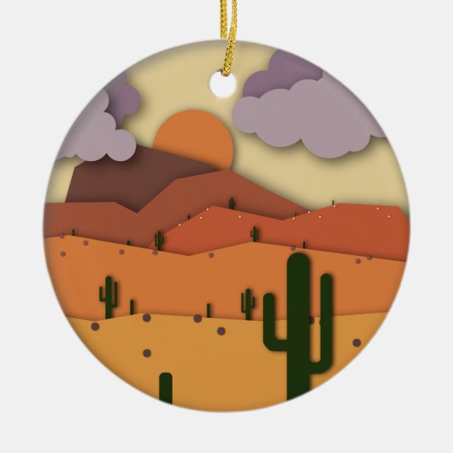 Desert Old West Cactus Saguaro Arizona Ornament (Front)