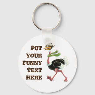 Desert Ostrich Runner Key Ring