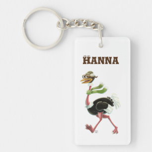 Desert Ostrich Runner Key Ring