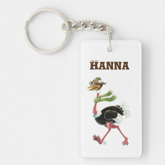 Desert Ostrich Runner Key Ring (Front)
