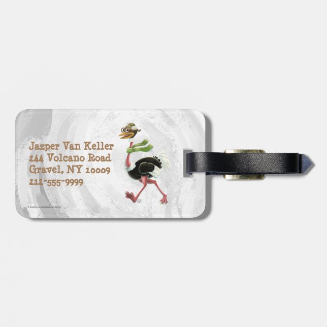Desert Ostrich Runner Luggage Tag (Back Horizontal)