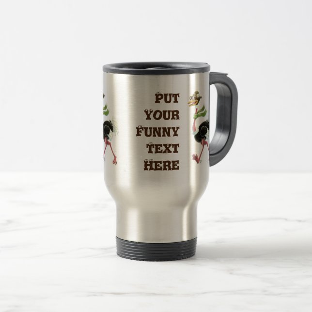 Desert Ostrich Runner Travel Mug (Front Right)