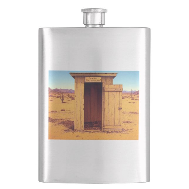 Desert Outhouse stainless steel flask (Front)