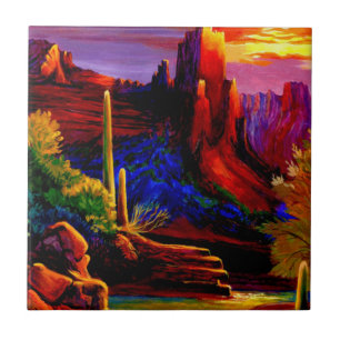Desert Painted by Sunset Ceramic Tile