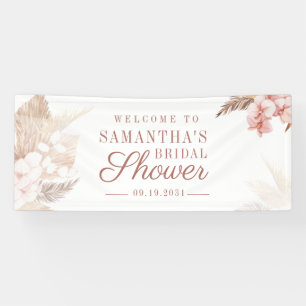 Desert Pampas Grass Boho Bridal Shower Banner