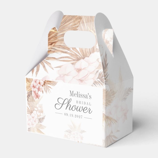 Desert Pampas Grass Boho Bridal Shower Favour Box (Front Side)
