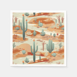 Desert Paper Napkins, Southwest Cactus Party Napkin