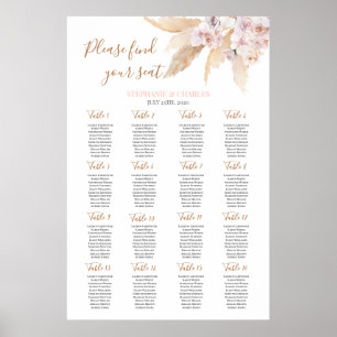 Desert pink boho chic Wedding Seating Chart