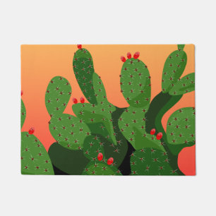 Desert Prickly Pear Sunset Door Mat