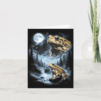 Desert Rain Frog Howling At Moon 90s Retro Card