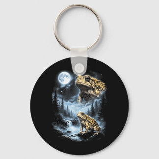 Desert Rain Frog Howling At Moon 90s Retro Key Ring