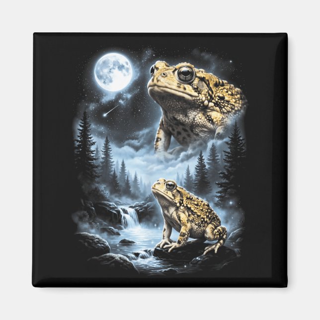 Desert Rain Frog Howling At Moon 90s Retro Magnet (Front)