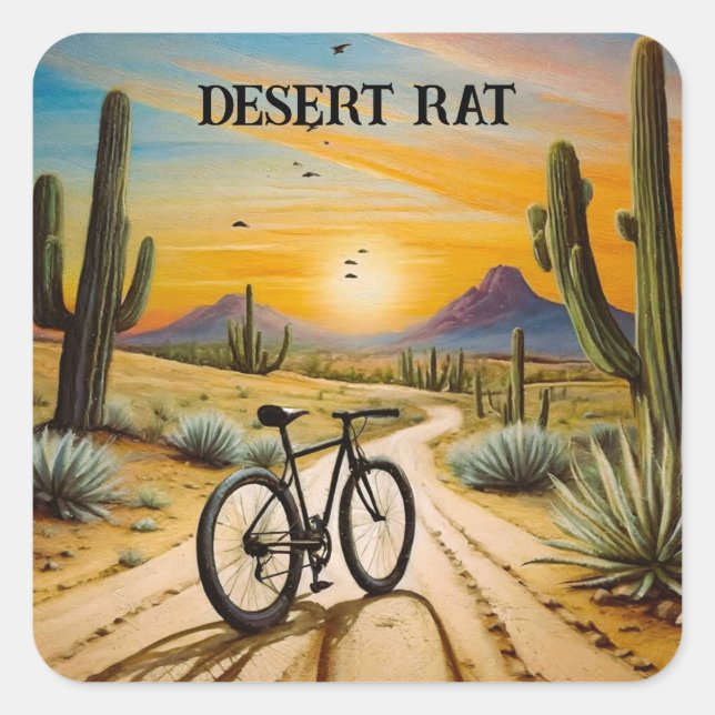 Desert Rat, customisable Square Sticker (Front)