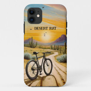 Desert Rat Cycling Mountain Bike Sunset Custom iPhone 11 Case