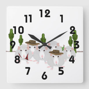 Desert Rats Square Wall Clock