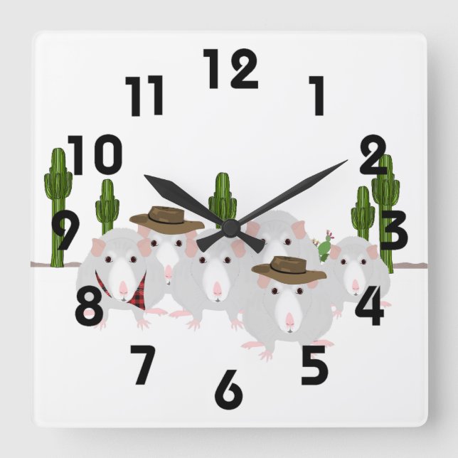Desert Rats Square Wall Clock (Front)