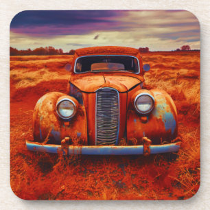 Desert Relic: Vintage Car Forgotten Coaster