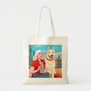 Desert Rescue Dog, Tequila, and Womanhood Print Tote Bag