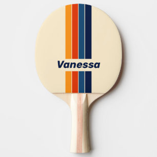 Desert Retro Rainbow Pin Striped with Name Ping Pong Paddle