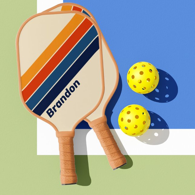 Desert Retro Rainbow with Name Pickleball Paddle (Creator Uploaded)