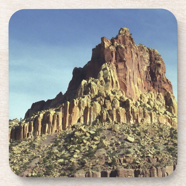 Desert Rock Mountain Peak Landscape Photo Coaster (Front)