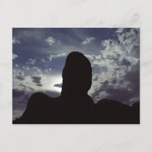 Desert Rock Silhouette: Arches National Park Photo Postcard
