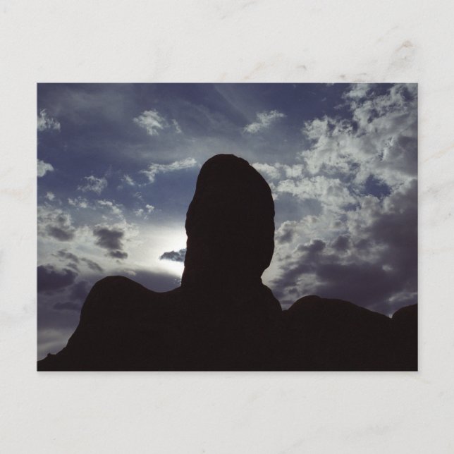 Desert Rock Silhouette: Arches National Park Photo Postcard (Front)