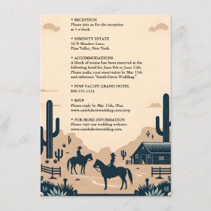 Desert Rodeo Retro Horse Rustic Western Wedding Enclosure Card