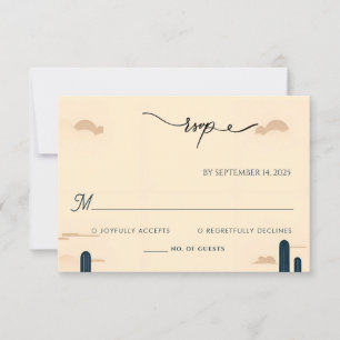 Desert Rodeo Retro Horse Rustic Western Wedding RSVP Card