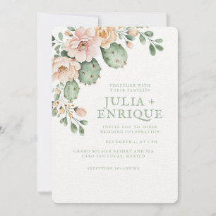 Desert Rose and Cactus Wedding Invitation