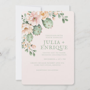 Desert Rose and Cactus Wedding Invitation