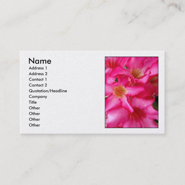 Desert Rose Business Card (Front)