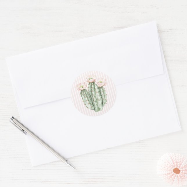 Desert Rose Cactus  Classic Round Sticker (Envelope)