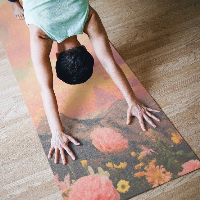 Desert Rose Canyon Watercolor Yoga Mat (Creator Uploaded)