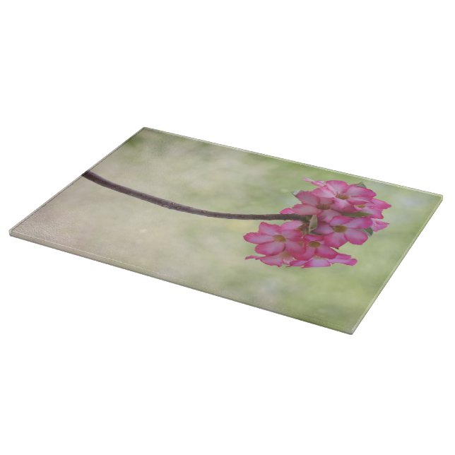 Desert rose in pink cutting board (Corner)