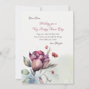 Desert Rose Name Day Card